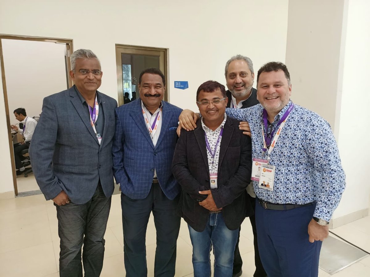 WizcraftIndia's tweet photo. The iconic trio makes India proud, yet again, as #Wizzes &amp; their team pull off one of the most magnificent events the country has seen. Here's a sneak peek of Wizzards 
@WizAndreTimmins @virafsarkari @wizsabbas
 all smiles from the #MoteraStadium, Ahmedabad as #IndiaWelcomesTrump https://t.co/ym0kli8rFo