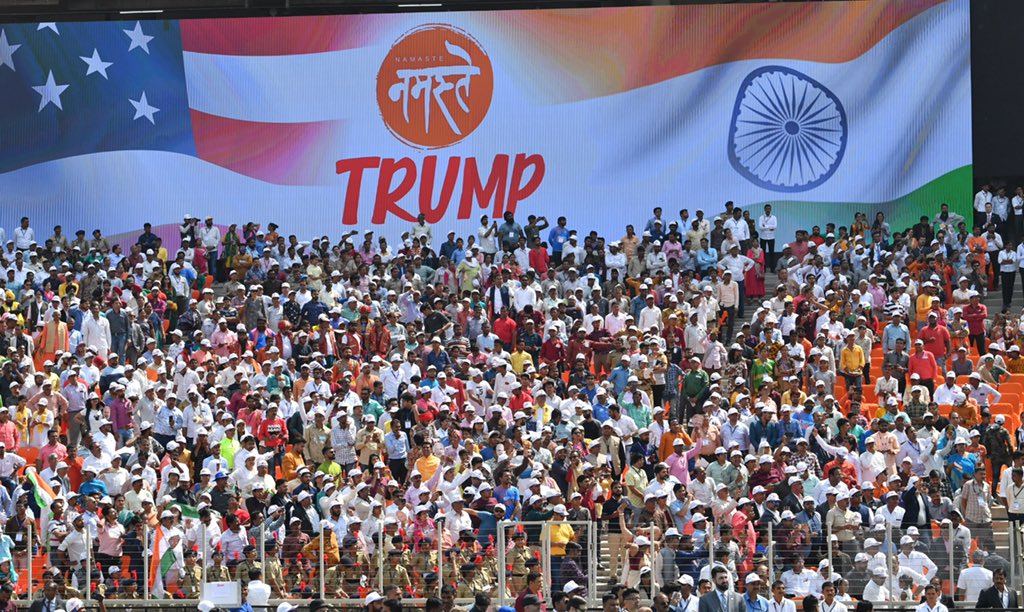 The iconic trio makes India proud, yet again, as #Wizzes & their team pull off one of the most magnificent events the country has seen. Here's a sneak peek of Wizzards @WizAndreTimmins @virafsarkari @wizsabbas all smiles from the #MoteraStadium, Ahmedabad as #IndiaWelcomesTrump