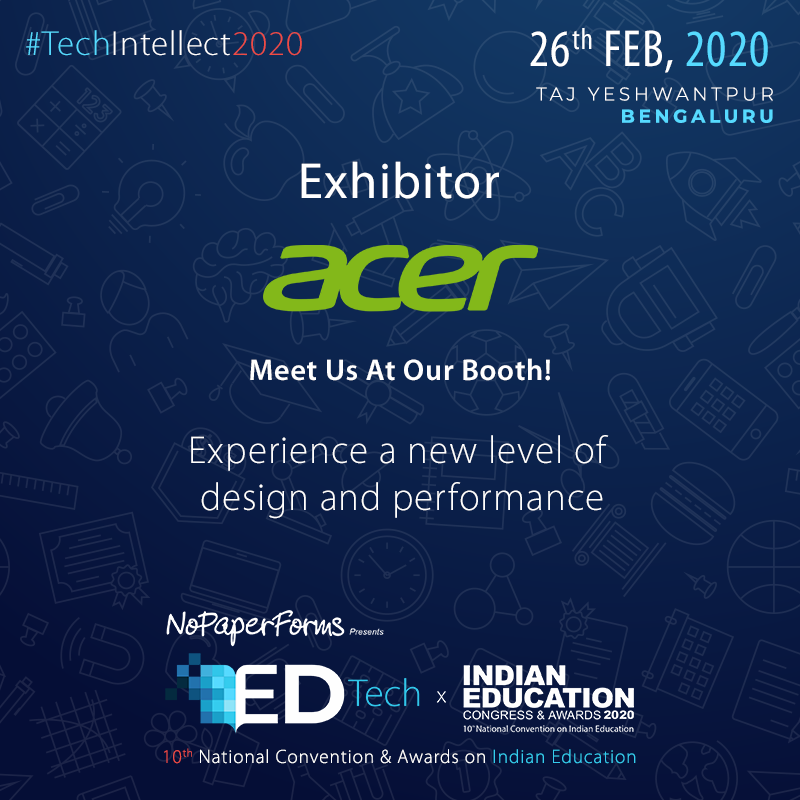 EntrepEducation's tweet image. Breaking barriers between people and technology. 
Meet @Acer, one of the world’s top ICT company with a presence in over 160 countries at Indian Education Congress &amp;amp; Awards 2020. 

Register now at bit.ly/2vlI1NI 

#IEC2020 #techintellect2020 #education #Bengaluru