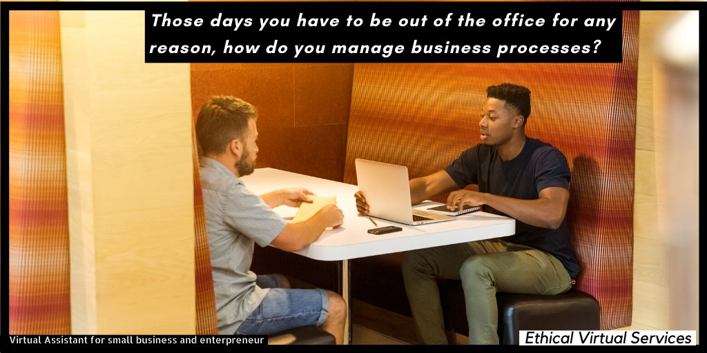 Those days you have to be out of office to attend to other engagements, business or personal, you can let a #VirtualAssistant help you remain in order managing business processes abandoned, to avoid frontloading and disorganizing yourself. #TuesdayThoughts #TuesdayMotivation