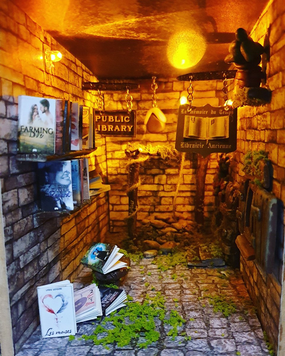 EmilieCH4's tweet photo. Je vous partage ma Création ! Mon BookNook entièrement fait à la main ! 
#booknook #création #book #auteur #fimo https://t.co/4BNCumePBz