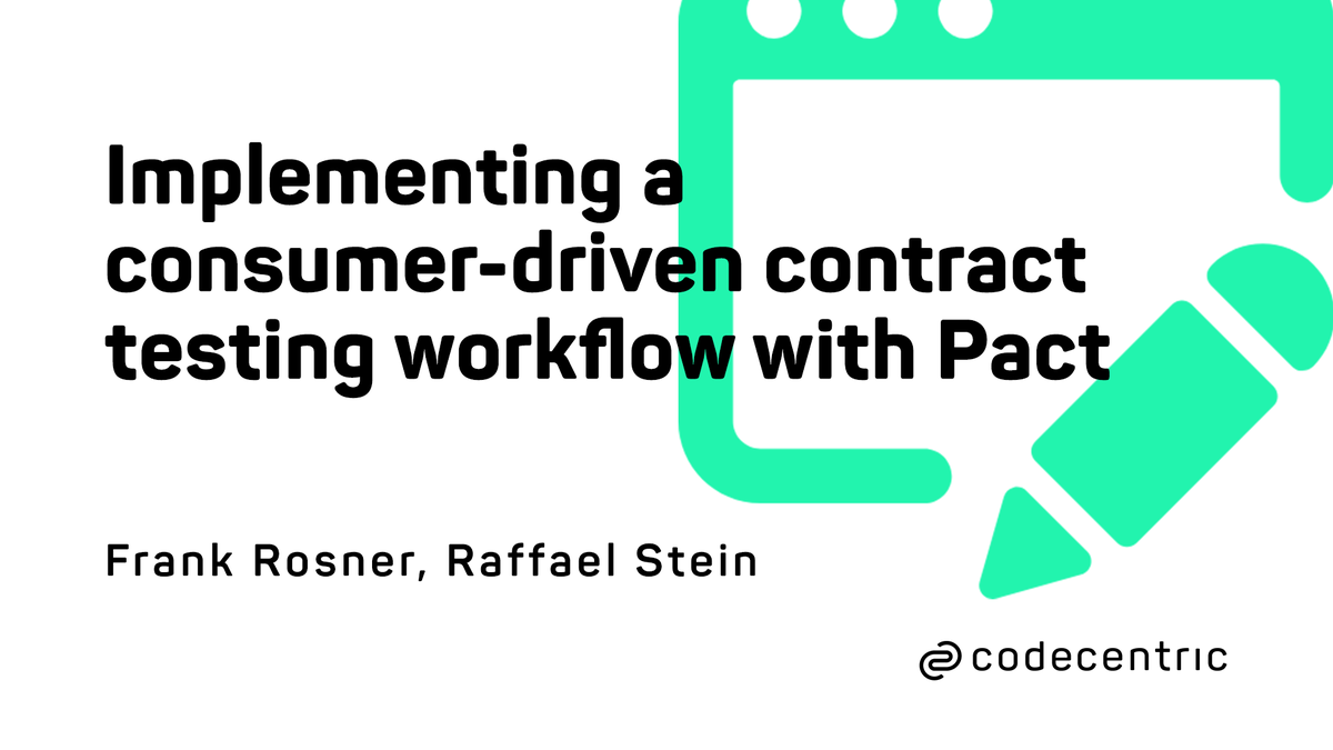 codecentric's tweet photo. The #Pact broker helps when implementing consumer-driven contract testing with Pact. How can you integrate it into your @gitlab CI pipelines?
Read this new blog post by @FRosnerd and @raffael to find out: https://t.co/ZukLweSjrR #pactbroker #CI #gitlab https://t.co/mWfluKeAld