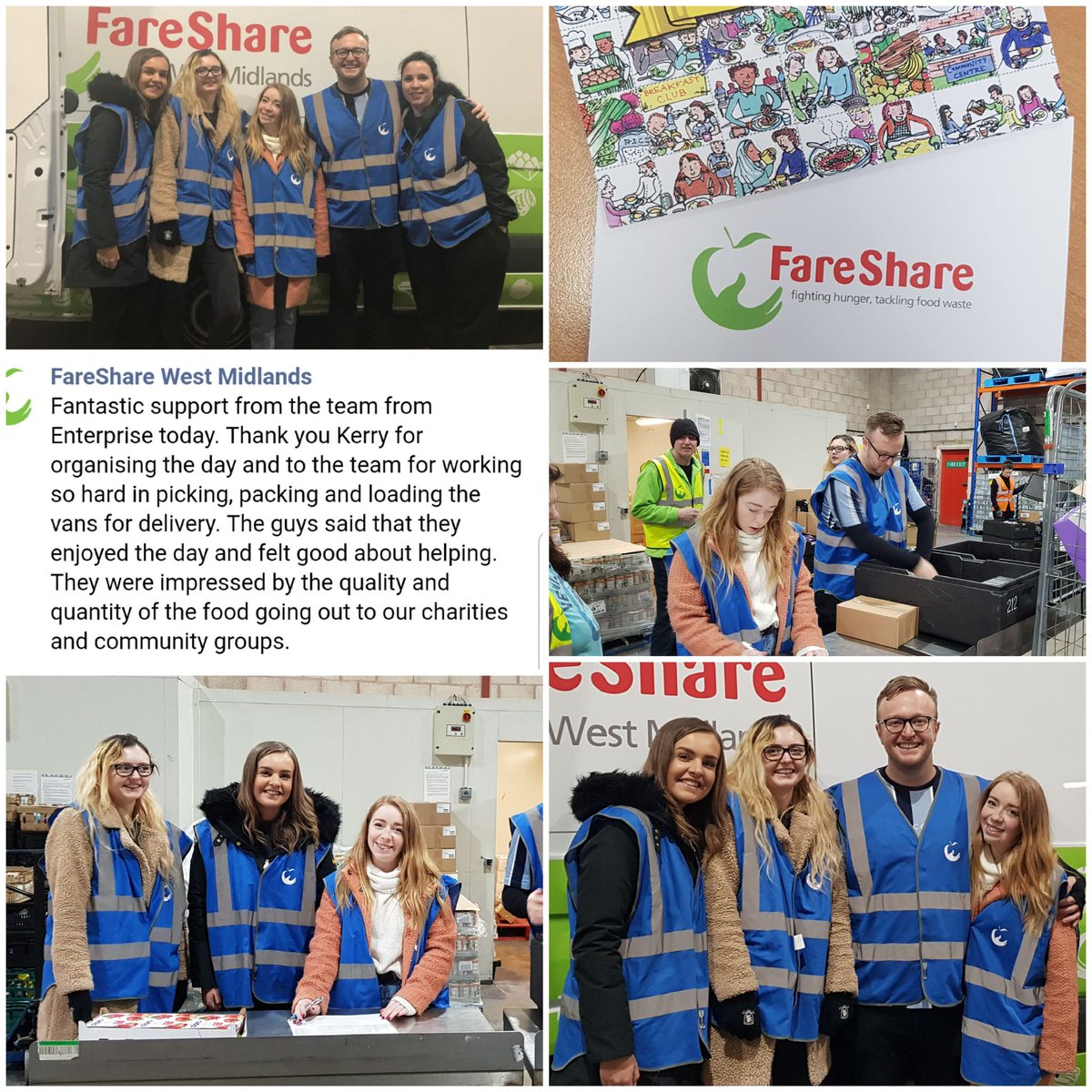 Another great day spent with Fareshre last Thursday. Thank you to Chris, Abbie, Nicole & Rebecca for all your hard work! @U2Diversity @FareShareUK @FareShareWMids #U2Good2betrue