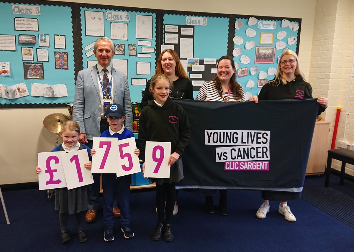 FundraiserEm's tweet photo. A huge thank you to @HAprimaryschool and @beauacademy for raising an amazing £1,759 for @CLIC_Sargent so far. You could have paid for a #PlaySpecialist for over 3 WEEKS to help a child prepare and cope with #cancer treatment. Thank you! 💜💪 #YoungLivesVsCancer #HolyApostlesCofE https://t.co/4IRF9AFnxl