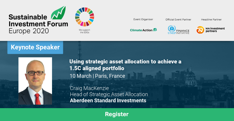 Climate_Action_'s tweet photo. Find out what a ‘Paris Aligned’ portfolio looks like, and how to get there from Craig MacKenzie, Head of Strategic Asset Allocation, @ASInvestments at the Sustainable Investment Forum Europe 2020, on 10 March in Paris. Register now: https://t.co/smQPr9tVW0 #SINVEU https://t.co/lX74q5plpO