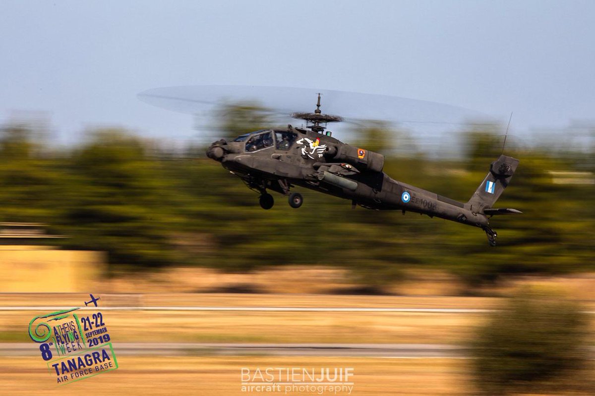 AthensFlyinWeek's tweet photo. Today's “Pic of the Day” is for helicopters 🚁 ! And what’s better than Pegasus? The Greek Army Aviation Demo Team Apache from Athens Flying Week 2019!
#athensflyingweek #afw2019 #afw2020 #airshow #airracing #aviation #avgeek #armyaviation #apache #ah64 #pegasus https://t.co/ohLWOcFh8z