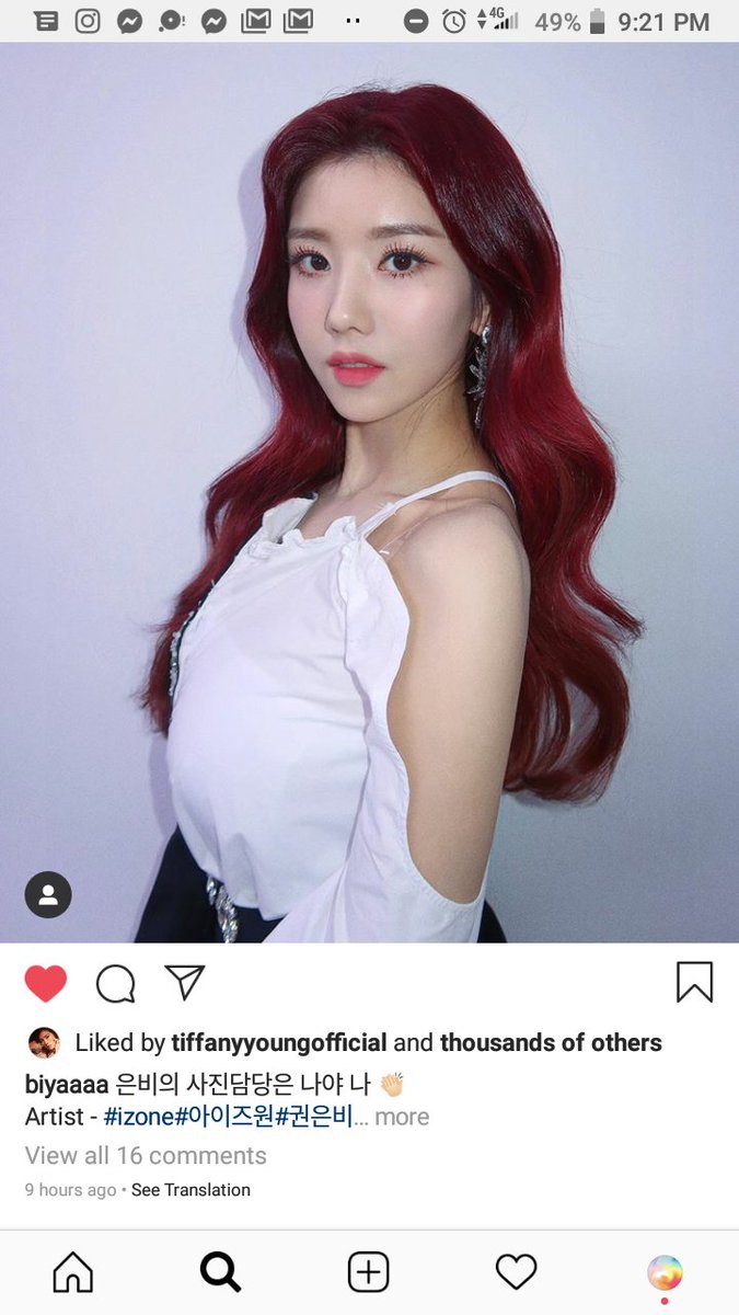  @tiffanyyoung likes eunbi and wonyoung related post on ig   #snsd  #izone  #soshizone