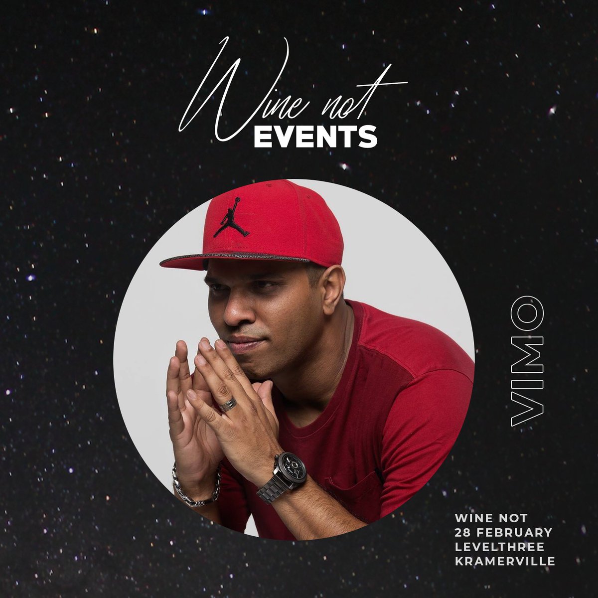 That's right! <a href="/djvimo/">Vimo Bhana</a> to the #WineNot28Feb lineup!
You ready? Kicks off this Friday at 4pm. Join us!