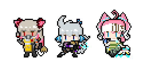 季咲あんこ ブイアパ ドット絵だー かわいい 3人ともいる わたしライフラインだ すごいクオリティが ついに明日 たのしみだね 素敵なイラストありがとう