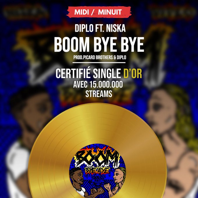🔥🔥Zik Info🎤
🛑 Certification
Le titre « Boom Bye Bye » de <a href="/diplo/">diplo</a>
&amp; <a href="/Niska_Officiel/">NISKA 🦅</a>
est certifié single d’or
DVD
Source: Midi/Minuit
#Certification
#Zik_Info
#Afrik_New_Generation