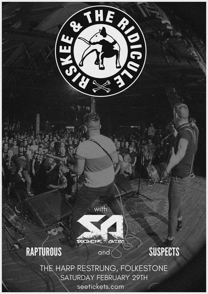 This Saturday we go again at <a href="/TheHarpRestrung/">The Harp Restrung</a>  with <a href="/RiskeeRidicule/">Riskee & The Ridicule</a> <a href="/SEETHINGAKIRA/">Seething Akira</a> and <a href="/RapturousLive/">Rapturous</a> 

Tickets available here 
seetickets.com/event/riskee-t…

<a href="/coolthingmusic/">Cool Thing Records</a>

#anothercoolthing