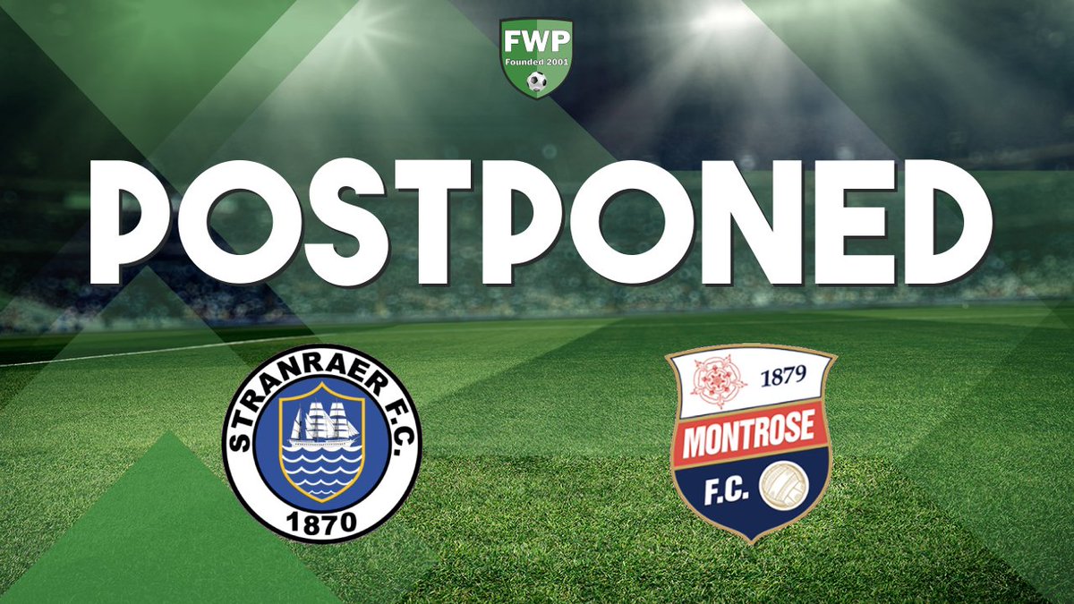FWPStranraer's tweet photo. POSTPONED: @FWPStranraer v @FWPMontrose (via BBC) https://t.co/sNlAwQxPyk https://t.co/WfqxIyaWUq