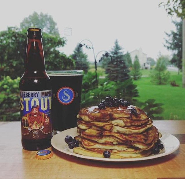 Happy #PancakeDay 🥞 What do you like to have with yours?

Syrupy sweet with a hint of blueberry, <a href="/saugatuckbrew/">Saugatuck Brewing Co.</a>'s Blueberry Maple Stout makes the perfect pancake pairing!