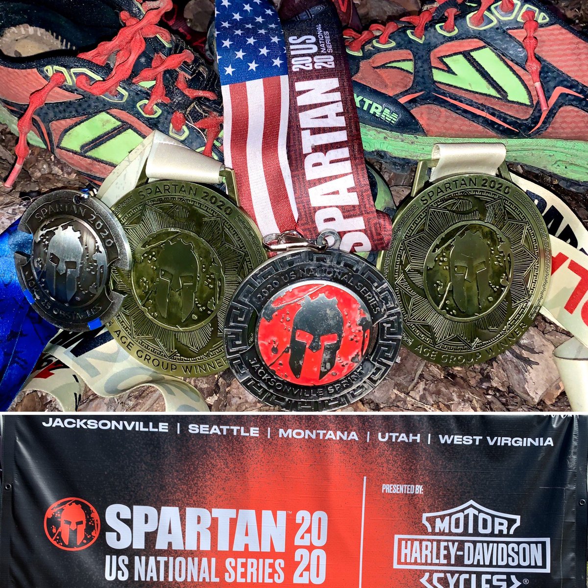 GroundPoundr11's tweet photo. Special #MedalMonday after kick off of the @SpartanRace US National Series in #spartanjacksonville . Earned the 1-1-1 (1st overall ages) both days. Great seeing so many #spartanfamily there- congratulations #AltRedEliteTeam #MBAProTeam #spartanathlete #ocr #endurelite #altred https://t.co/JBNkQXWXrJ