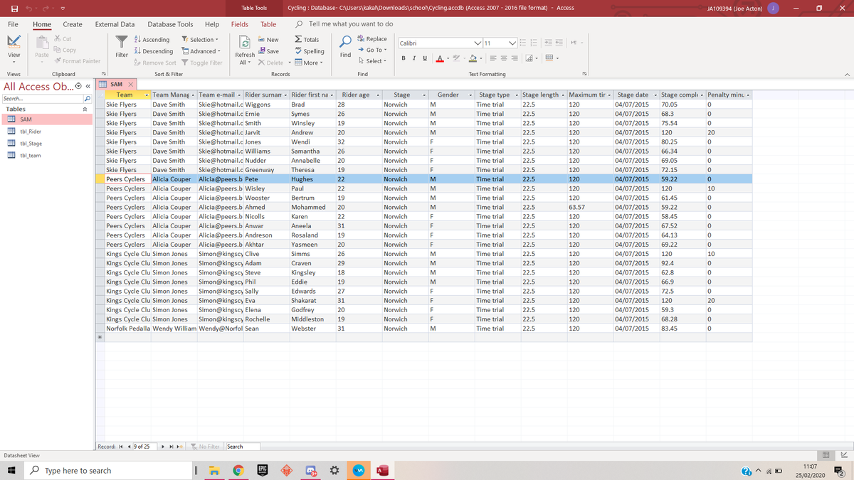 HcictJ's tweet photo. Doing some database work! #100DaysOfCode #database #access https://t.co/qHxB1Kt6o4