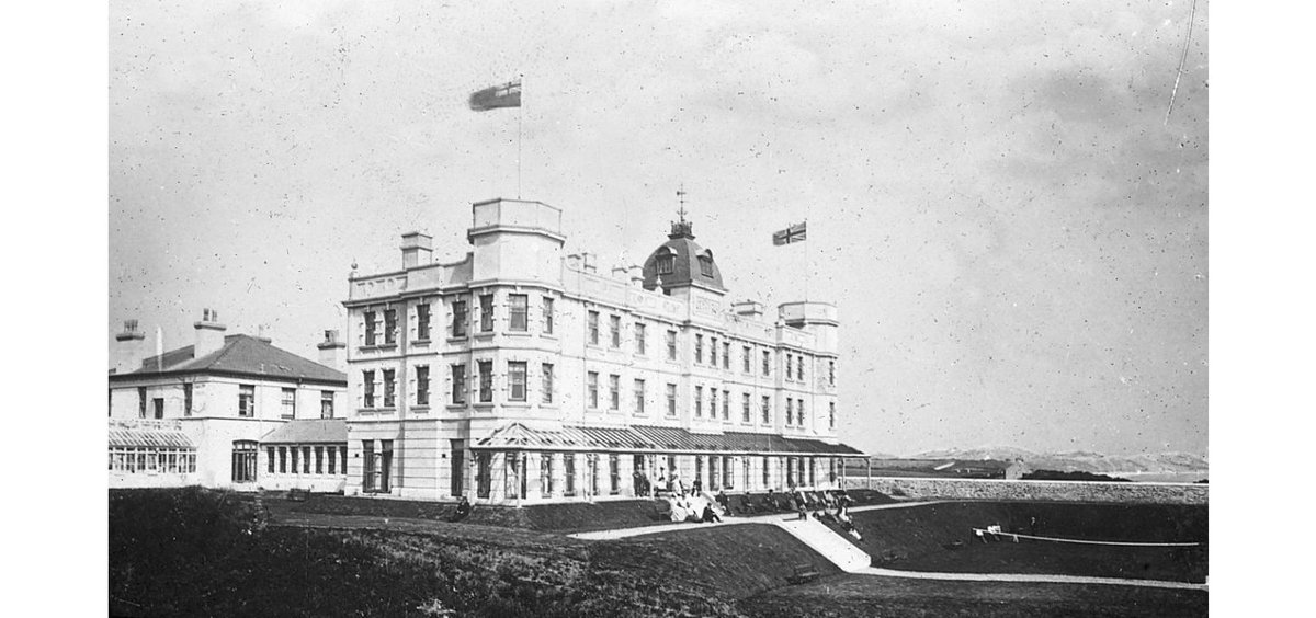 The  #hotel was originally Beachmount, a house built 1880 for Capt Aaron Williams. After he died it was acquired in 1895 by Ramsey Hydropathic Establishment Ltd who converted it into  #IsleOfMan's 1st Hydropathic hotel-opened 1897 [image c1900 imuseum]  #SeasideHotelOfTheWeek