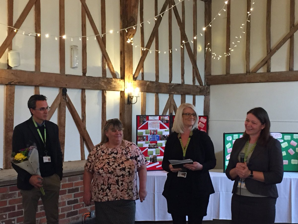 BarnardosSE's tweet photo. Staff and volunteers from the #Essex Child and Family Wellbeing Service celebrate the dedication and commitment of its volunteers from @barnardos and @VirginCare. https://t.co/JcSX6fCSie