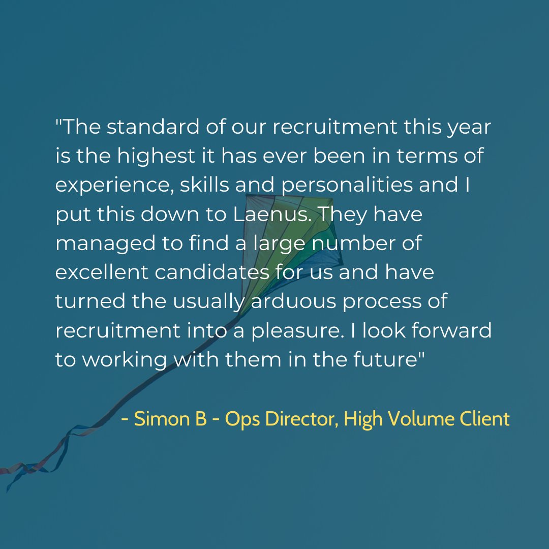 We've been trading for over a  year, so decided to ask our clients and candidates what it was like working with us
laenus.com/testimonials