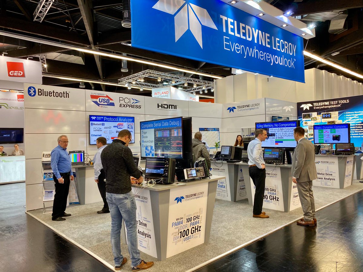 LeCroyEurope's tweet photo. Hello from #EmbeddedWorld 2020! Talk to our #engineers at our booth in Hall 4, stand 4-308 and check out the wide range of #Teledyne #LeCroy products - we brought some of our most successful and popular test &amp; #measurement solutions with us.
#oscilloscope #ew2020 https://t.co/iWTIfbzFS1