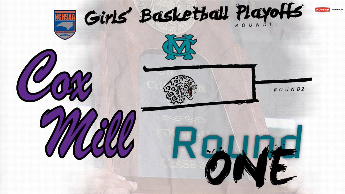 CoxMillSports's tweet photo. It’s @NCHSAA playoff time!                       

@CMHS__WBB travel to Forestview (6pm). 

 @CoxMillBBall hosts Stuart Cramer (7pm). 

Tickets are $7 with only @NCHSAA passes permitted.   

#BuiltAtTheMill #MillMentality https://t.co/gcYh8QBKSJ