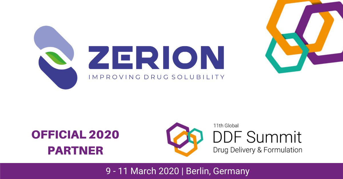 ZERION has pioneered the patented Dispersome® technology that greatly enhances the solubility of poorly soluble drugs and improves bioavailability and therapeutic outcomes for the patients. 
LEARN MORE: ow.ly/R3yq30q6gz5
#ddfsummit
