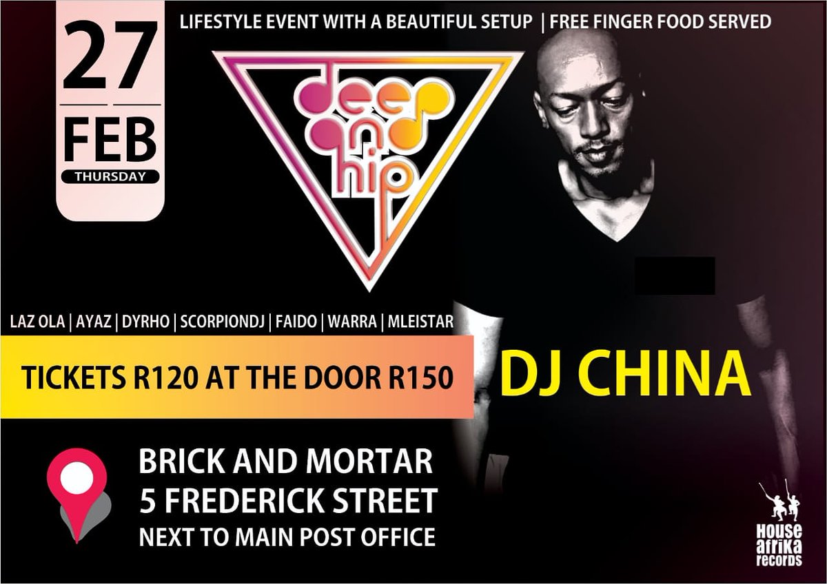 BlackImpala_1's tweet photo. GIVEAWAY TIME ‼️. We are giving away 5 tickets  and 2x R500 combo to the Deep and Hip event happening on the 27th February. 
To Win simply:

1. Follow  @BlackImpala_1 on all Social platforms 

2.Follow @DeepandHip on all social platforms.

3.Retweet. 

 #BlackImpalaTshisanyama https://t.co/xopZFcyJqD