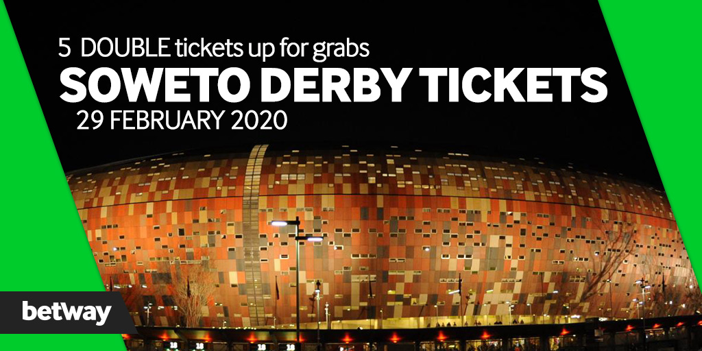 Betway_za's tweet photo. Stand a chance to be 1 of 5 to win #SowetoDerby double tickets ☠️✌️

Simply RT this tweet and tell us who do you think is going to win between Orlando Pirates and Kaizer Chiefs this weekend 🔥

Winners will be announced on Thursday morning

#OnceAlways #Amakhosi4Life #AbsaPrem https://t.co/YOabMIEJpl