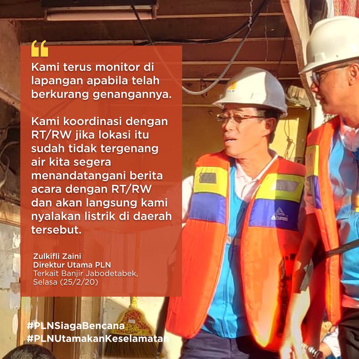 _pln_id's tweet photo. Saat banjir surut, PLN akan periksa gardu, jaringan & instalasi pelanggan, melakukan inspeksi, pembersihan, pengeringan, dan pengecekan gardu distribusi terdampak. Listrik dinyalakan setelah ttd berita acara dgn Ketua RT/RW atau tokoh masyarakat setempat.
#TipsBanjirPLN https://t.co/HwiHhpyA6M