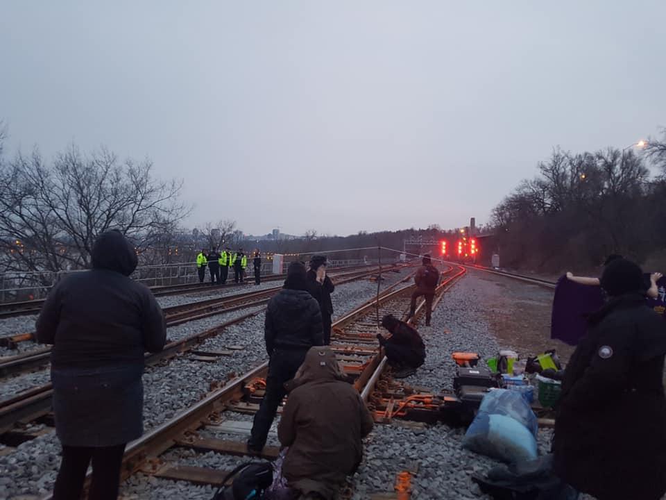 NEWSTALK1010's tweet image. UPDATED: Demonstration on CN tracks near Hamilton hits GO train travel bit.ly/32qYkph