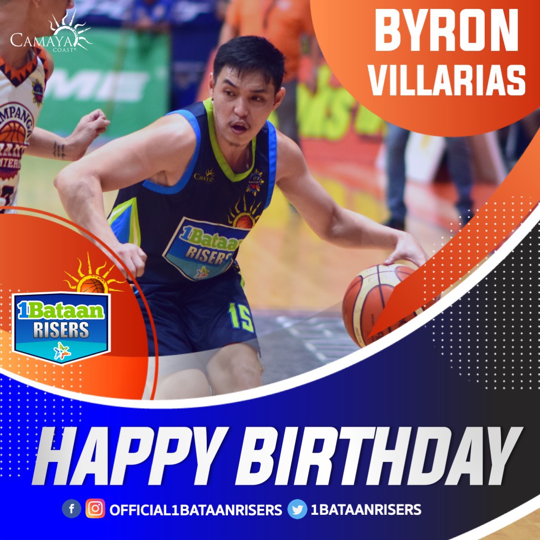 Happy happy birthday to our 1BATAAN RISER, Byron Villarias! 🎉 Send your birthday wishes to Toto in the comments! 😉  #1BATAANRISERS #UnitedWeRise #CamayaCoast #MPBL #LakanSeason3 #LigaNgBawatPilipino