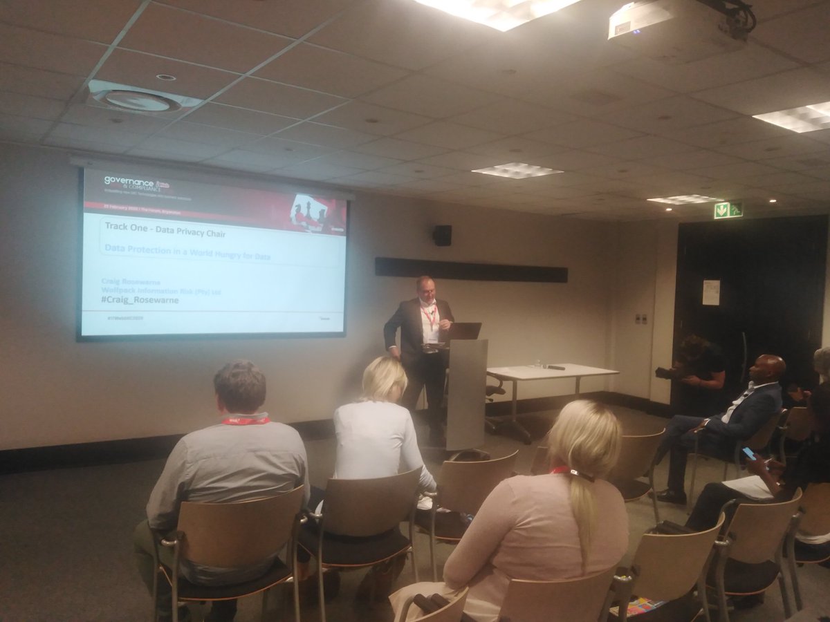 ITWeb_Events's tweet image. @Craig_Rosewarne kickstarting the #ITWebGRC2020 Data Privacy track