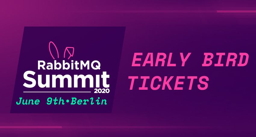 RabbitMQSummit's tweet image. Big savings for early birds who want to join us for the #RabbitMQSummit this June 9 in Berlin! Sign up here buff.ly/2zaOCMH and get ready to learn #messagequeuing from the inside out. Organized by the #RabbitMQ experts at @cloudamqp and @erlangsolutions!