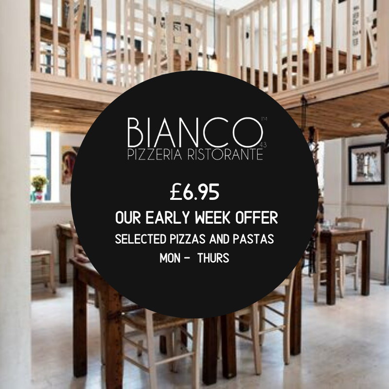 Our Italian pizza and pasta offer is guaranteed to kickstart your week on a good note! Book your table now via bit.ly/Bianco43bookin…