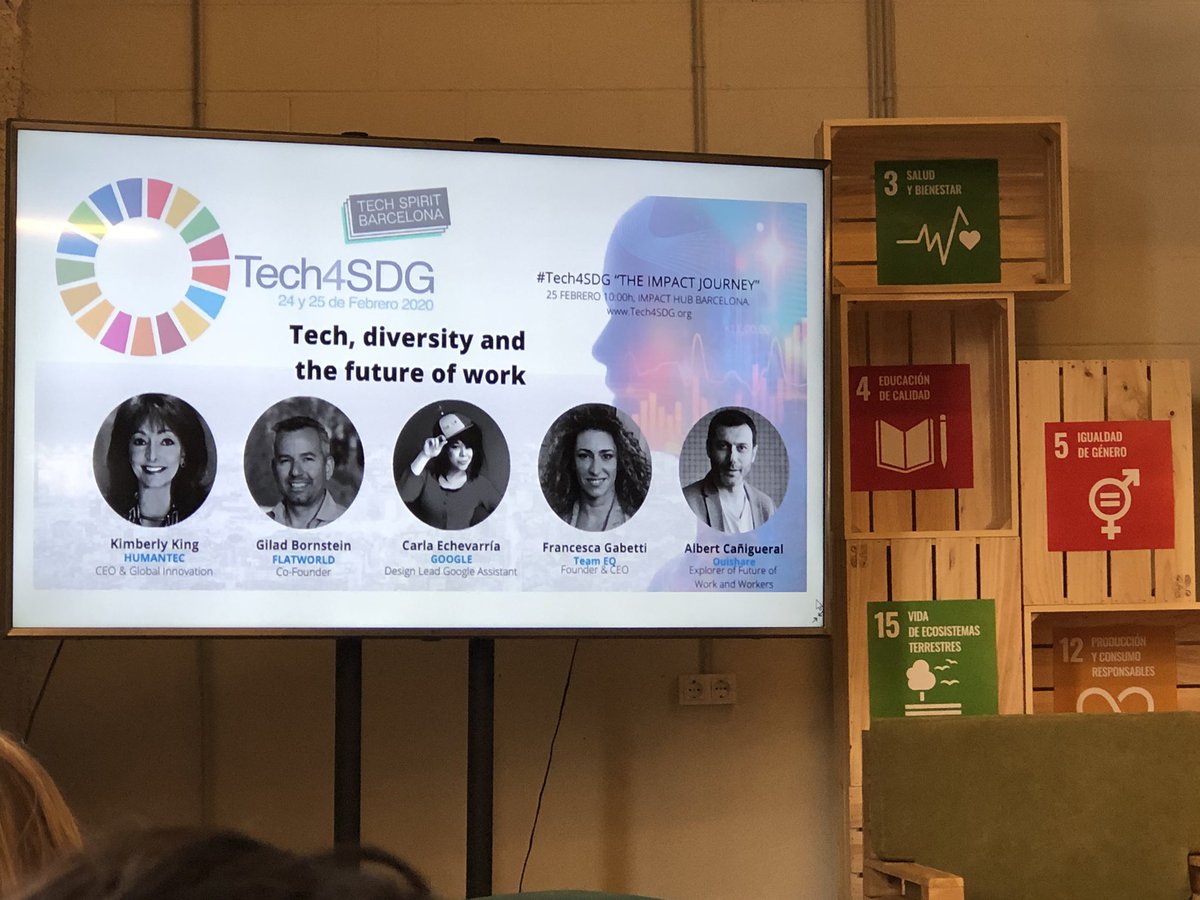 Panel de lujo en #Tech4SDG <a href="/LHehenberger/">Lisa Hehenberger</a> <a href="/gcasasnovas/">Guillermo Casasnovas</a> <a href="/FabrizioFerraro/">FabrizioFerraro</a> <a href="/xavierpont72/">Xavier Pont</a> sobre inversión de impacto #impactinvestment #TechSpiritBarcelona @bcntechcity <a href="/ImpactHubBCN/">Impact Hub Barcelona</a>