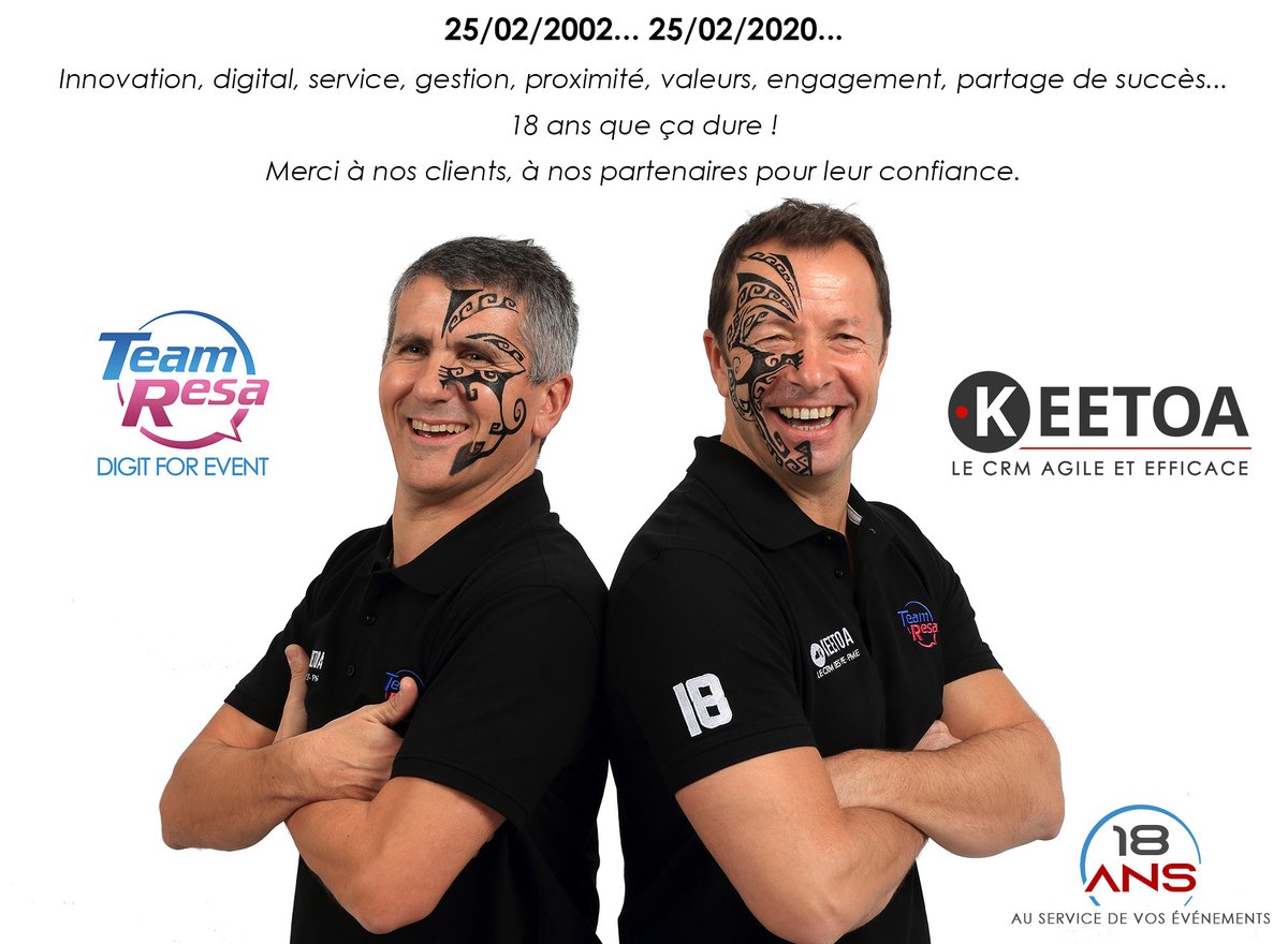 TeamResa's tweet image. 18 ans ! Heureux et fiers de partager cette date anniversaire !
Quelle belle aventure avec vous, clients, ami(e)s, partenaires, soutiens... et mention spéciale 😍 à notre Dream Team ✊