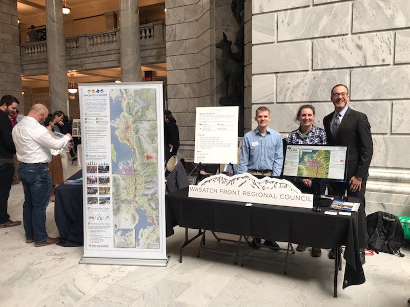 WasatchCouncil's tweet photo. WFRC staff proudly displaying the award winning Wasatch Choice 2050 Vision during today's Maps on the Hill event at the Capitol! The Vision map and key strategies show how advancing the Vision can enhance quality of life even as we grow. Thank you to all of our partners! https://t.co/ZVVCr6xNEt