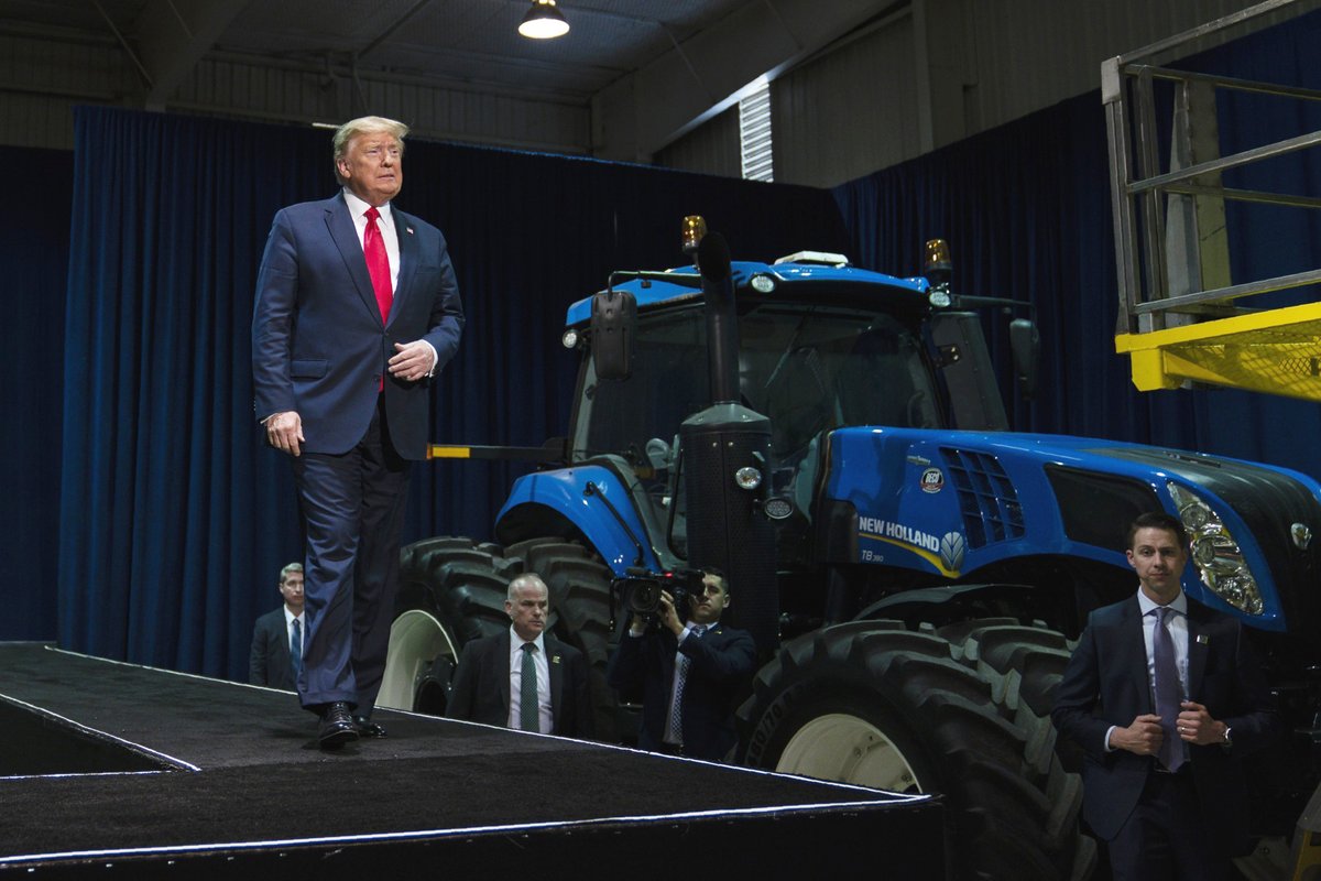 NHAgriculture's tweet image. On his recent visit to Bakersfield, California: “They look like nice, big tractors. That’s a big tractor right back there. You got to get bigger tractors.” - President Donald Trump.

Thank you Berchtold Equipment Company