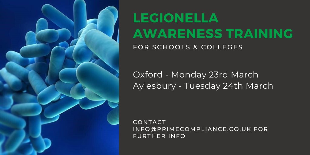 Primecompliance's tweet photo. New dates for our Legionella Awareness Training for Schools and Colleges. Contact the team to book on!
#legionella #training #siteservices #caretaker #schools #colleges #healthandsafety https://t.co/TN5J4qcpmR