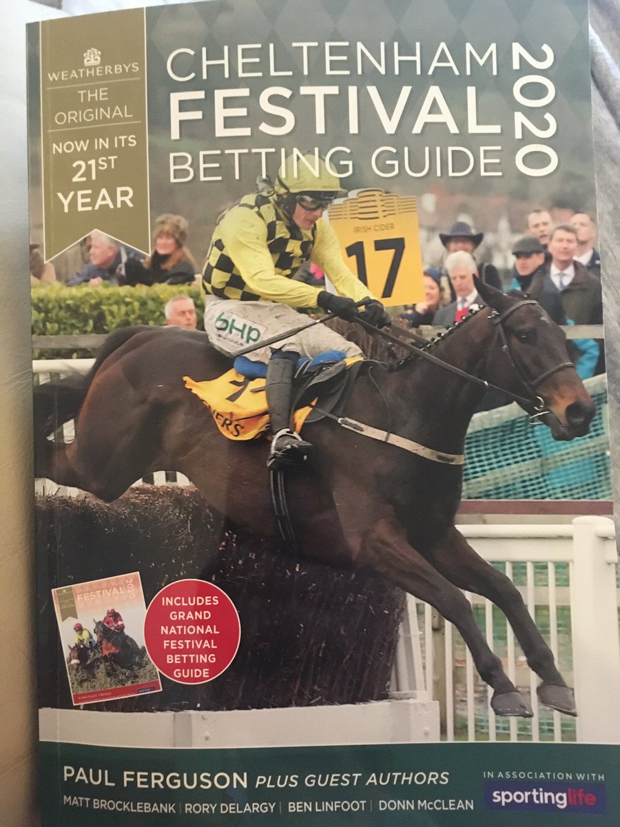 TheBryanFerret's tweet photo. Absolutely absorbed by this book. The best thing about it is that it helps you genuinely understand each race. And that’s a great platform for identifying potential winners. Treat yourself #NotLongNow #CheltenhamFestival @paulfergusonJTF @weatherbysltd https://t.co/deQdpGMbHE