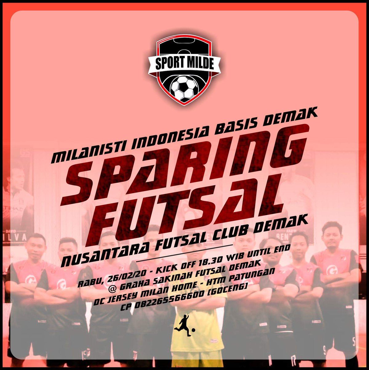 misezdemak100's tweet image. [Sparing Futsal] vs Nusantara FC Demak - Rabu, 26/02/20 - KO 18.30 WIB sampe selesai - di Graha Sakinah Futsal Demak.
.
#sparingfutsal #futsalmilde #MilanistiDemak #WeAreDasiman #ForzaMilde 🔴⚫
