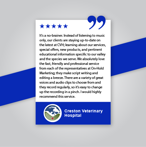OnHoldMarkInc's tweet photo. Thank you so much @cvhpets for taking the time to share your experience as well as these amazingly-kind words. Feedback from our clients is always appreciated! #testimonialtuesday https://t.co/abrq4sepHT