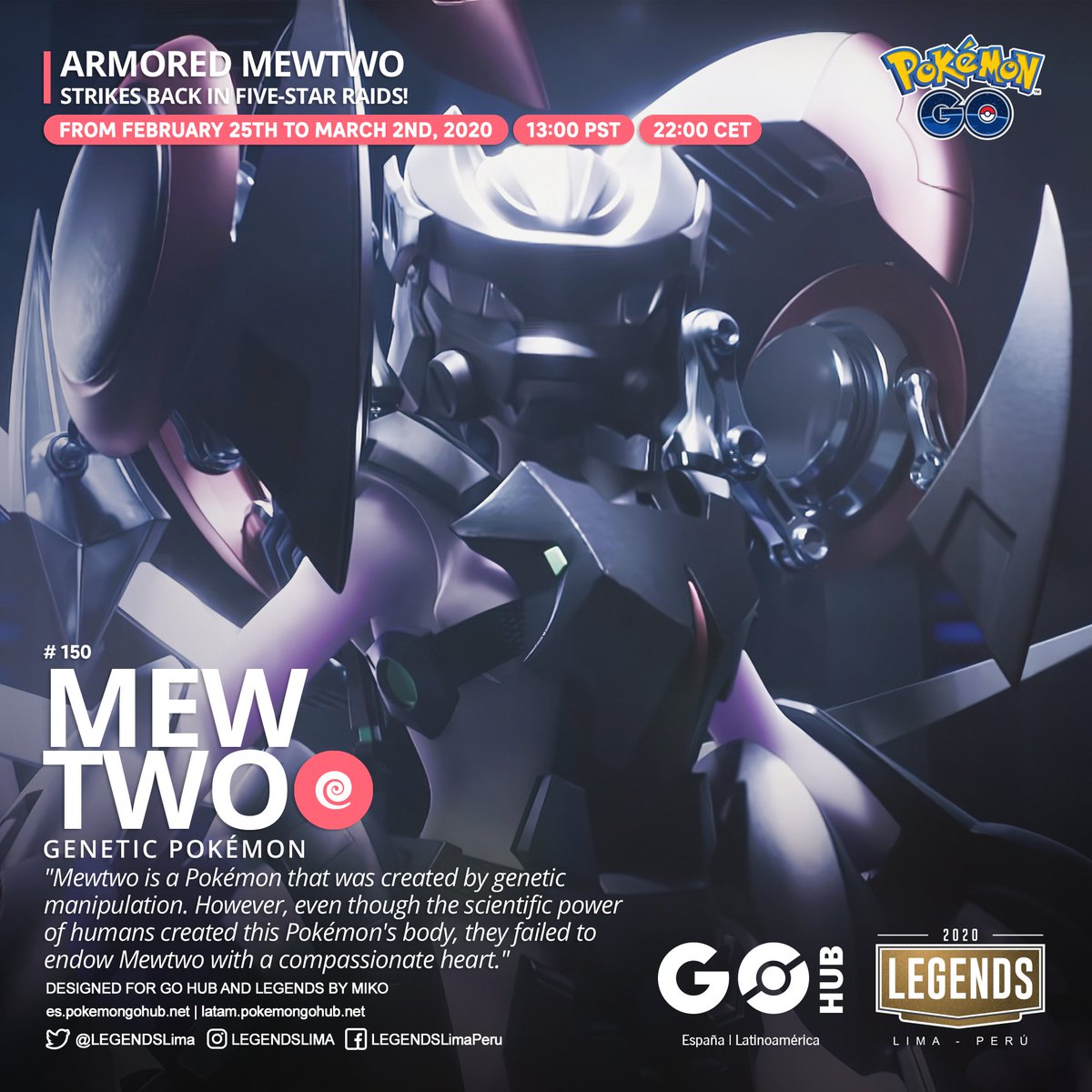 LEGENDSLima's tweet photo. #ArmoredMewtwo is back, now with a new move #Psystrike.
#PokemonGo #PokemomGoApp #PokemonDay2020 https://t.co/ytBB3wrdnw