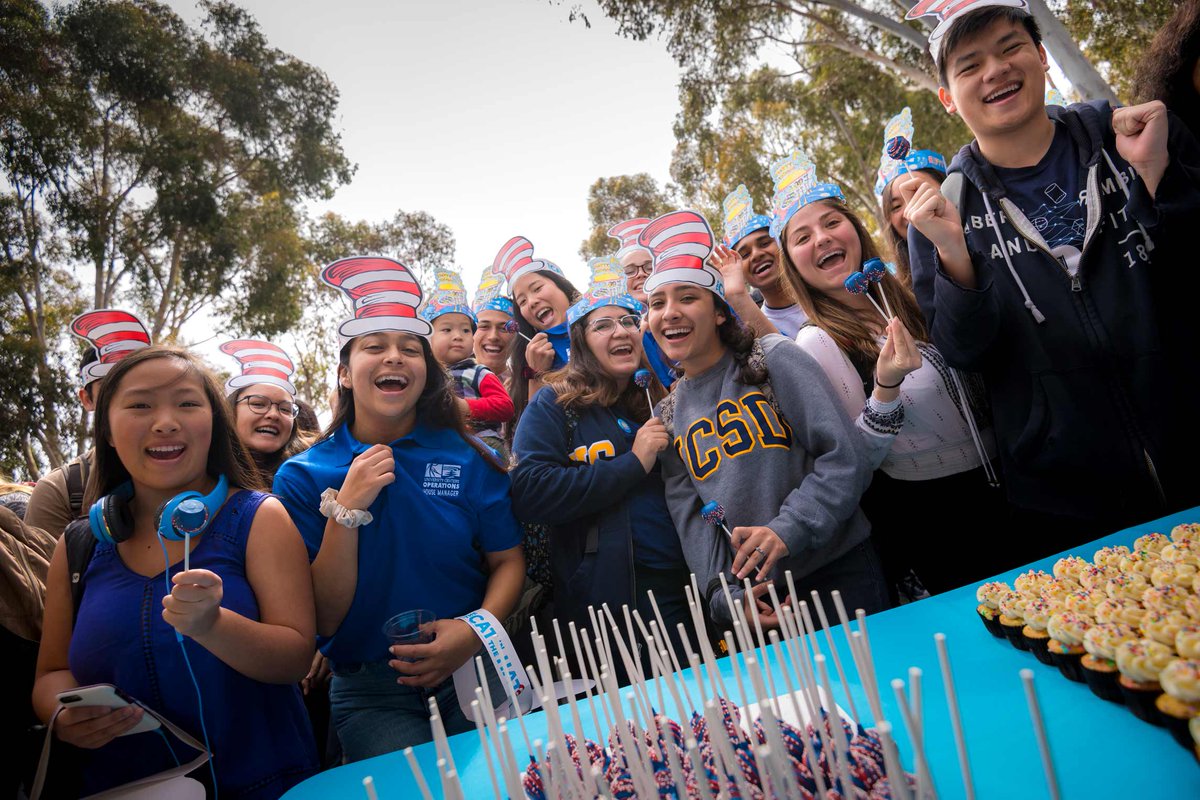 UCSanDiego's tweet photo. Join us for #UCSDSeussDay, a celebration of both Dr. Seuss’ 116th birthday and National #ReadAcrossAmerica Day on Monday, March 2 from 11:45am to 1pm outside @ucsdlibrary! https://t.co/sgXaPYBFa3 https://t.co/m2mvG9yBYz