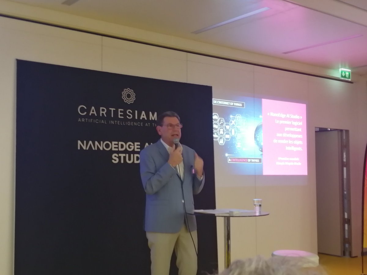KLEYNHOFF's tweet photo. Aux côtés de Michel Rubino et des équipes de Cartesiam pour le lancement mondial de leur nouveau logiciel qui rend les objets "intelligents, conscients de leur état"
@MaRegionSud accompagne les pépites de son territoire !! #Cartesiam.ai 2019 Entreprise de l'année AT THE EDGE https://t.co/2CEXLuJFcf