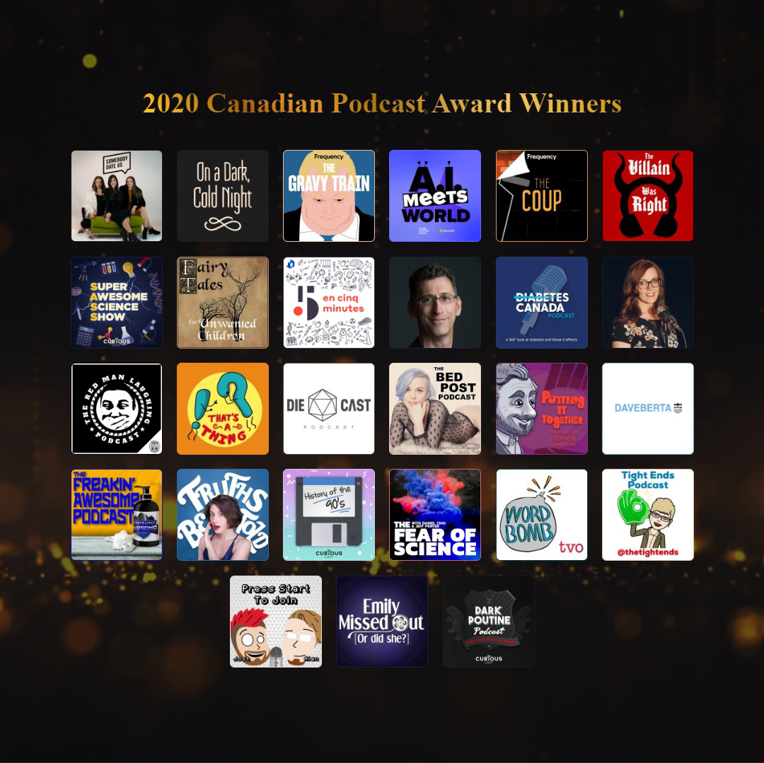 CanPodAwards's tweet photo. Congratulations to this years winners! https://t.co/0D3iZwp2X0