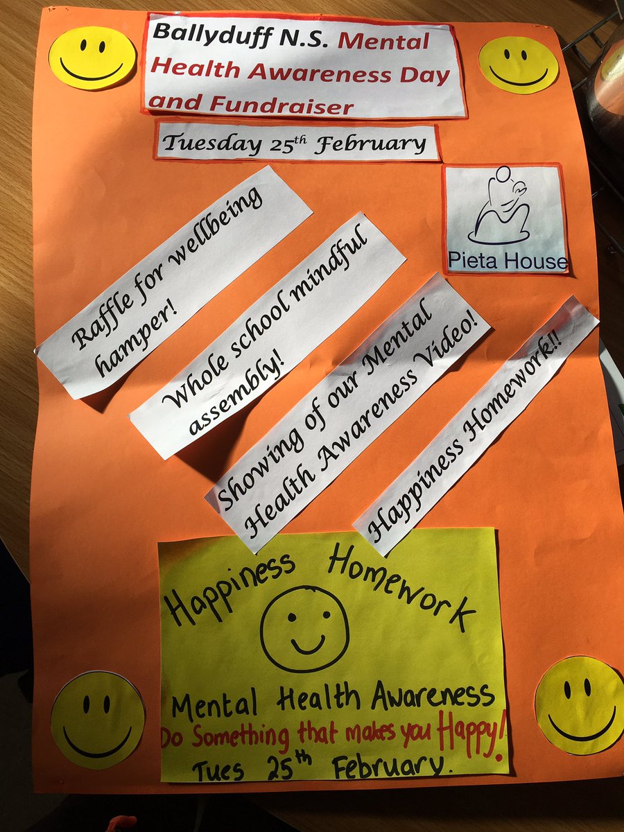 MaighdineMuire's tweet photo. Our Mental Health Awareness Day was such a positive experience for everyone. And the happiness homework was well-received! Be hopeful, be grateful, be happy! Thank you so much to Sharon for organising a wonderful day 👏🏻 💪🏼💚💛😁 https://t.co/wE8RJFckSE
