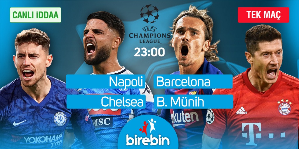 ⁣Şampiyonlar Ligi Son 16 Turu Karşılaşmaları DEVAM EDİYOR!💥⚽⠀⠀
⠀⠀
23:00 ⁣🏴󠁧󠁢󠁥󠁮󠁧󠁿#Chelsea - #BayernMunih 🇩🇪 ⠀⠀
23:00 🇮🇹#Napoli - #Barcelona 🇪🇸󠁧󠁢󠁥󠁮󠁧󠁿⠀⠀
⠀⠀
#Birebin #BirebinBonus #UCL #ChampionsLeague #Futbol #Tahmin⠀