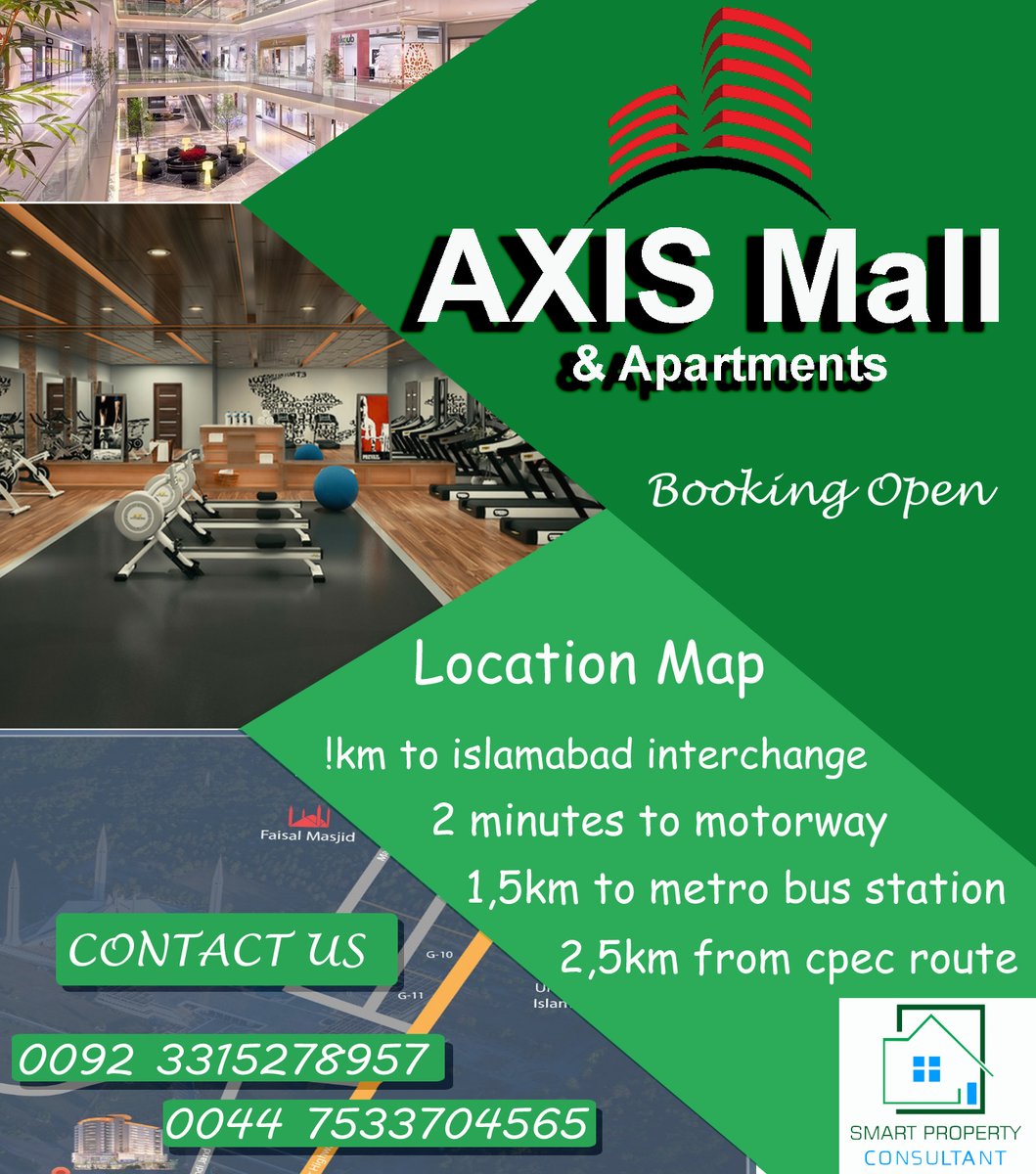 smartpropertyco's tweet photo. AXIS Mall &amp; Apartments - Home
Booking Open
#mall #apartment #property #AXISMall #Islamabad 
more details contact..
0044 7533704565 00923315278957 https://t.co/CJQ1XeceFB