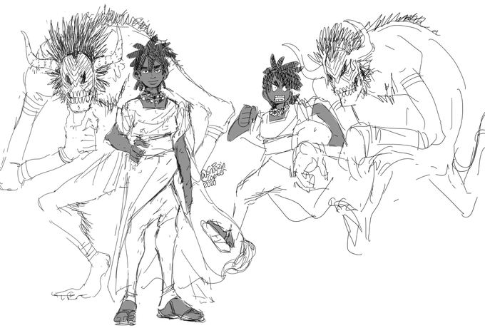 Some Dood(les)
Somewhere in central Africa a shaman and his demon travel around to help the sick and poor.. with varied success 
