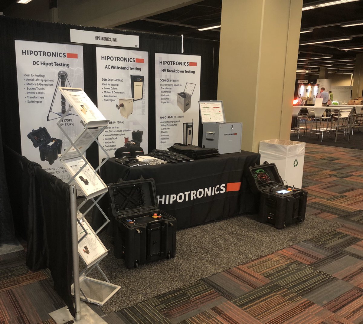 HIPO1962's tweet image. Set up and ready for a fun day @netaworld! Come visit us today at booth 432, we have a lot to share with you (including some SWAG!😃 )NETAPowerTest #PowerTest2020 #ACDielectricTestSystem #700DI #Hipotronics